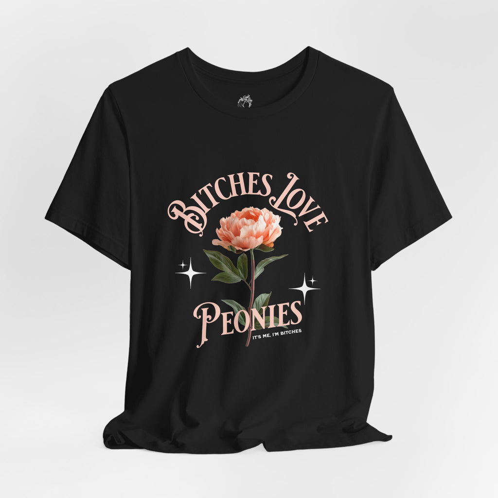 "Bitches Love Peonies" Floral Graphic T-Shirt