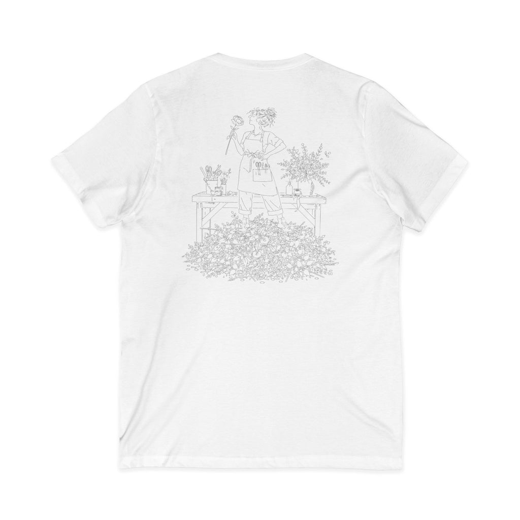 Kat's Florals Creative Disaster - Unisex Jersey Short Sleeve V-Neck Tee