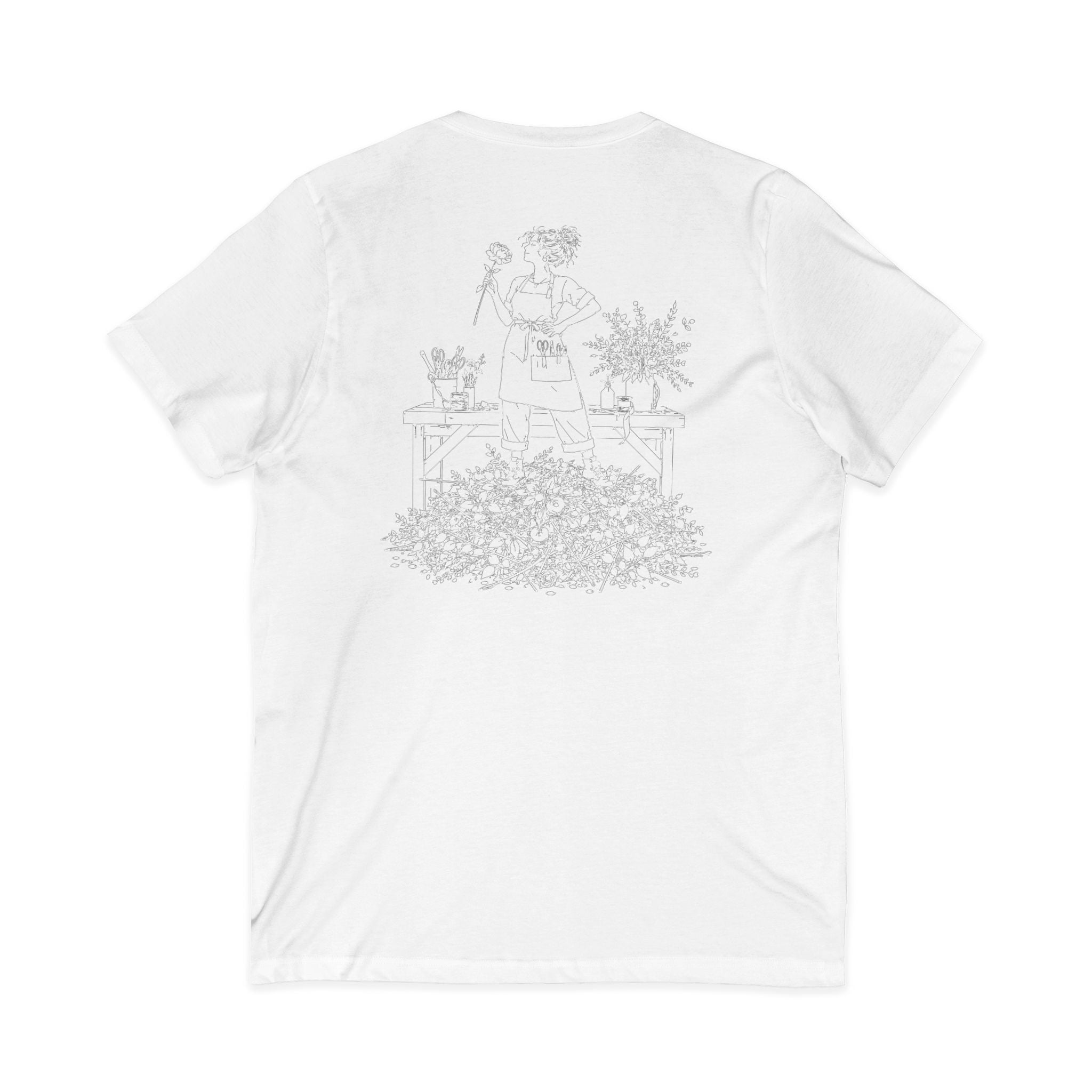 Kat's Florals Creative Disaster - Unisex Jersey Short Sleeve V-Neck Tee