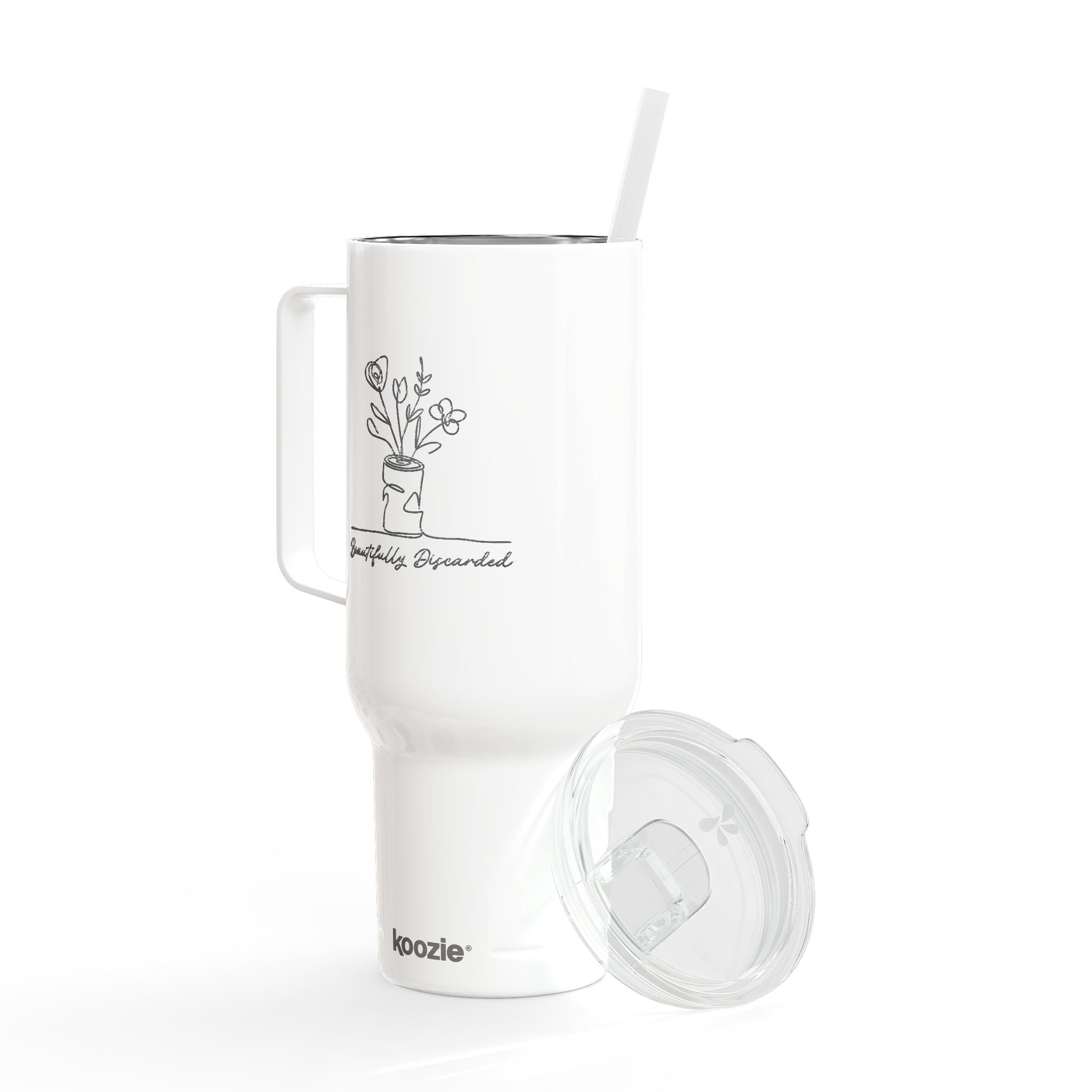 'Beautifully Discarded' - Travel Mug with Lid & Straw