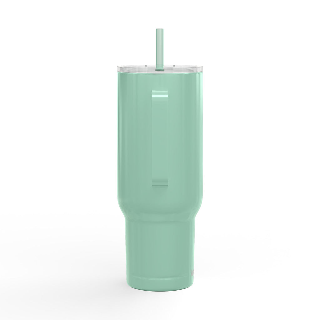 Engraved 40oz Insulated Tumbler — 'Beautifully Broken' Floral Design, Travel Mug with Lid & Straw