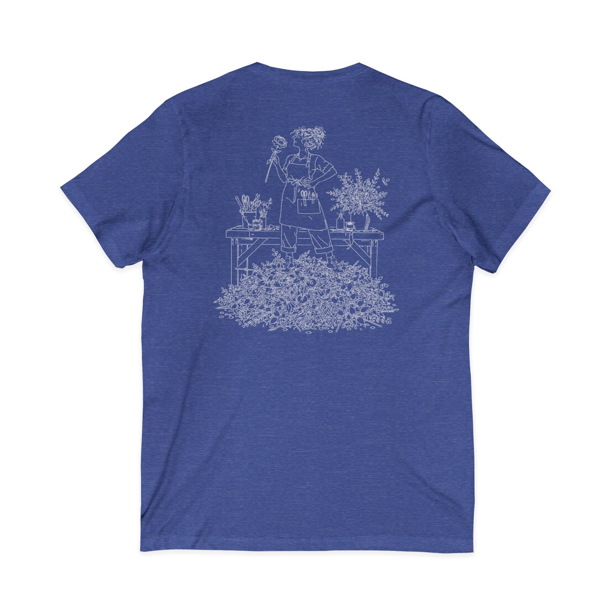 Kat's Florals Creative Disaster - Unisex Jersey Short Sleeve V-Neck Tee