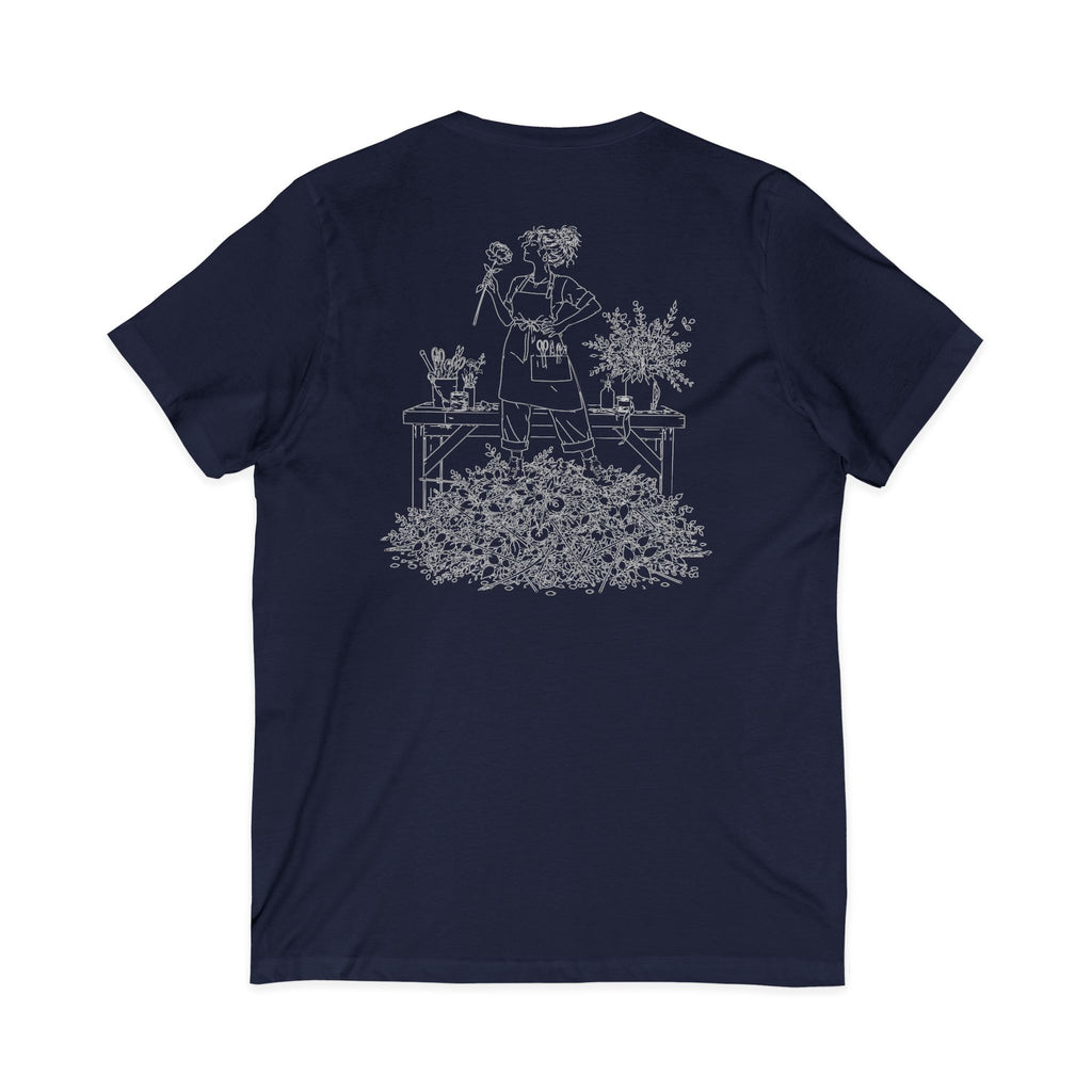 Kat's Florals Creative Disaster - Unisex Jersey Short Sleeve V-Neck Tee