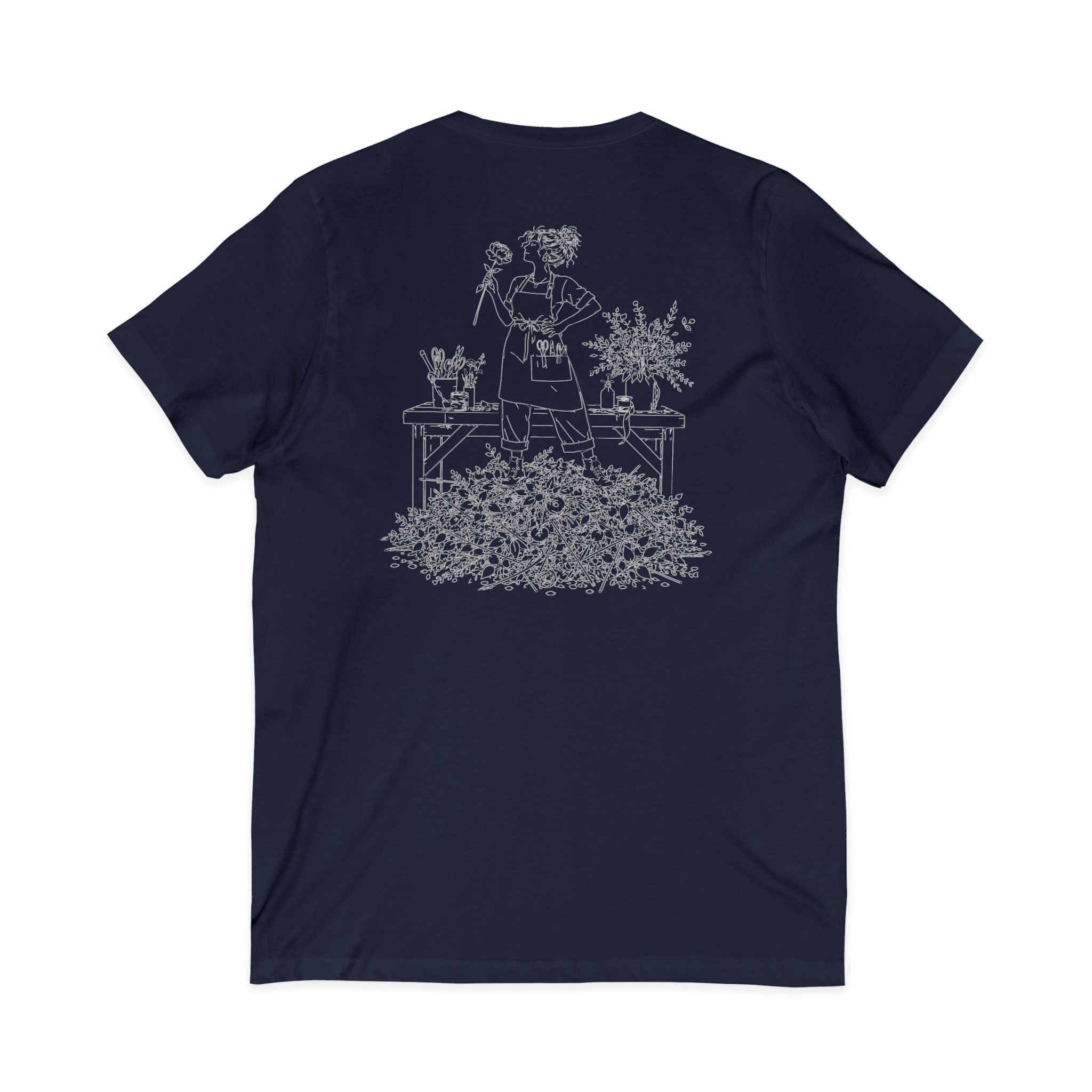 Kat's Florals Creative Disaster - Unisex Jersey Short Sleeve V-Neck Tee