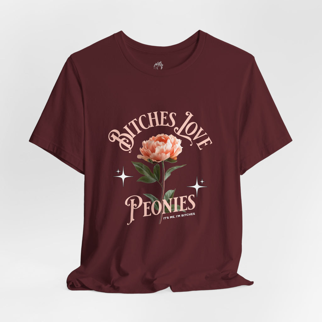 "Bitches Love Peonies" Floral Graphic T-Shirt
