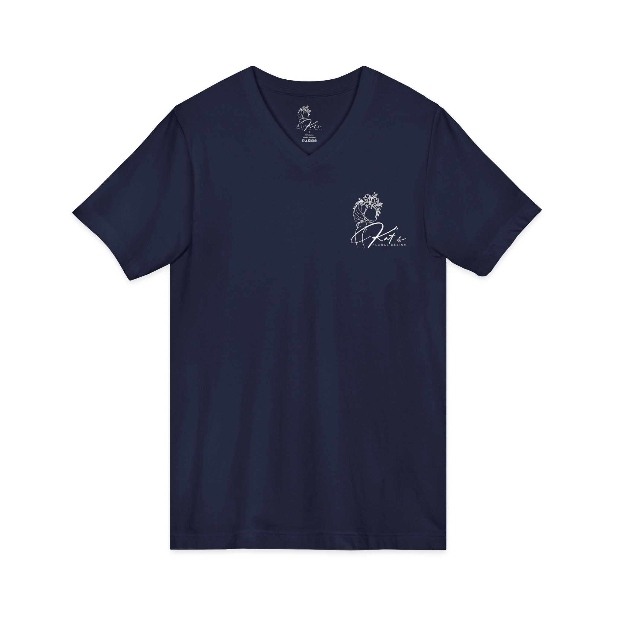 Kat's Florals Creative Disaster - Unisex Jersey Short Sleeve V-Neck Tee