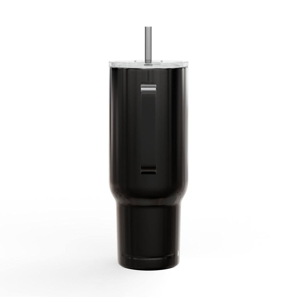 Engraved 40oz Insulated Tumbler — 'Beautifully Broken' Floral Design, Travel Mug with Lid & Straw