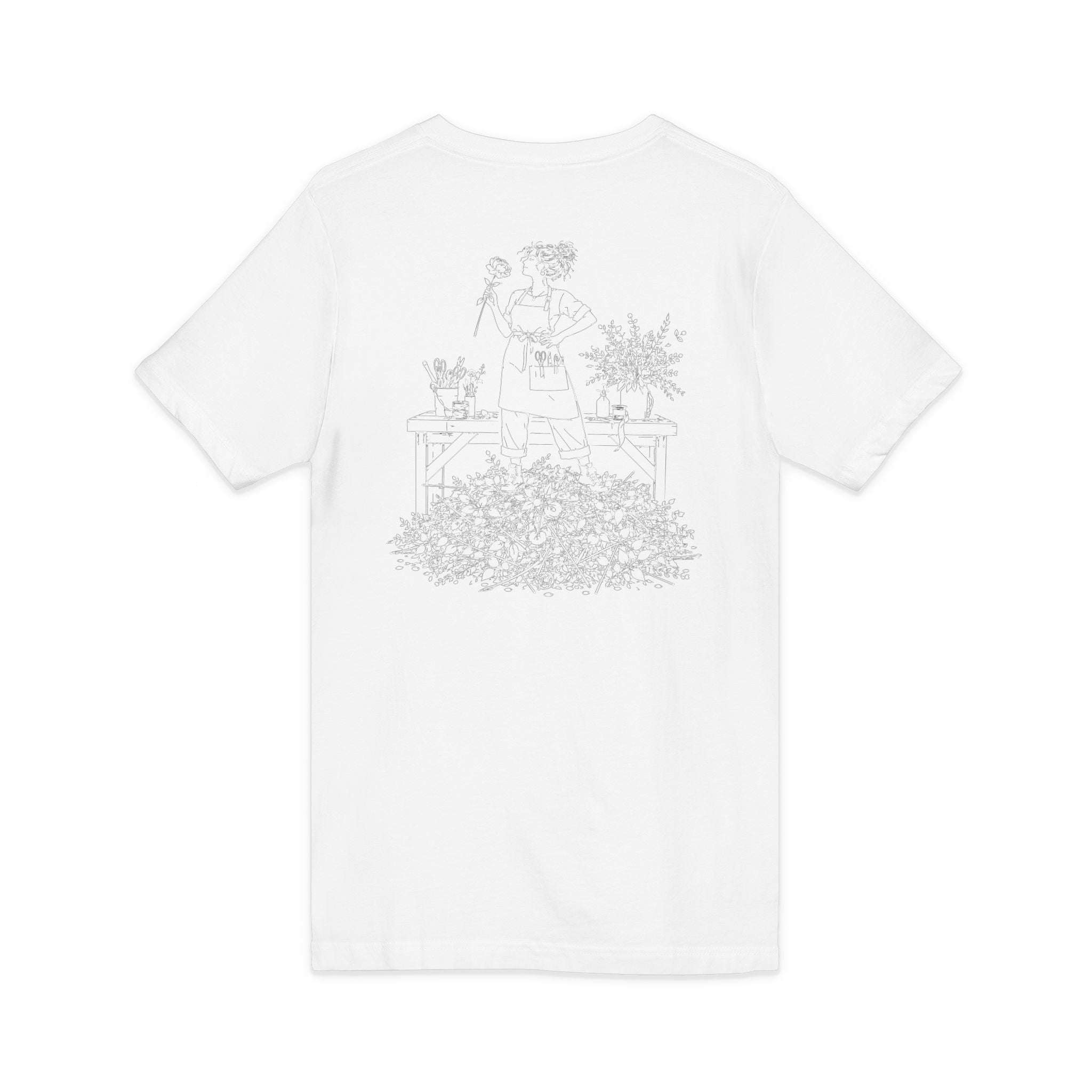 Kat's Florals Creative Disaster - Unisex Jersey Short Sleeve V-Neck Tee