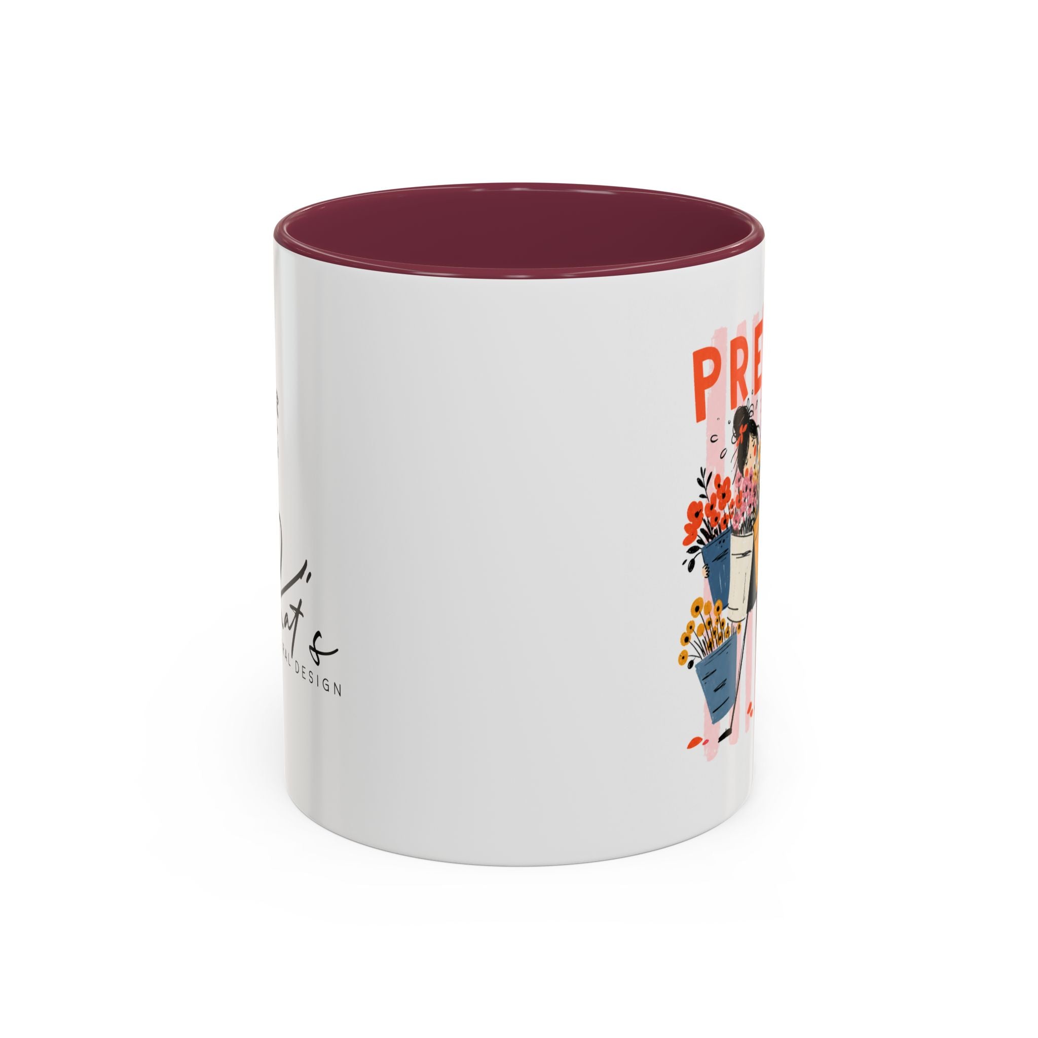 Pretty Is Hard Work - Two-Tone Accent Mug (11oz, 15oz)