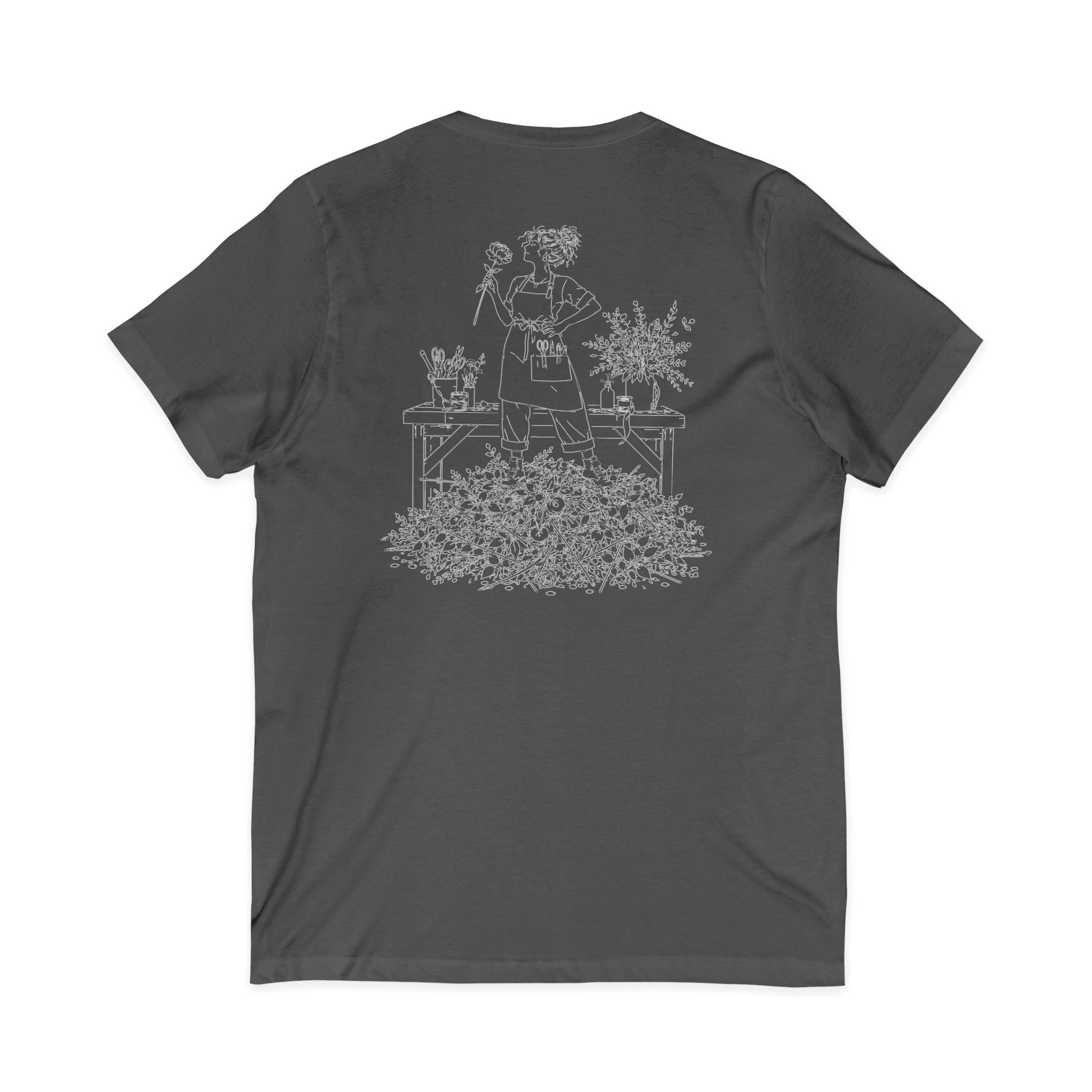 Kat's Florals Creative Disaster - Unisex Jersey Short Sleeve V-Neck Tee