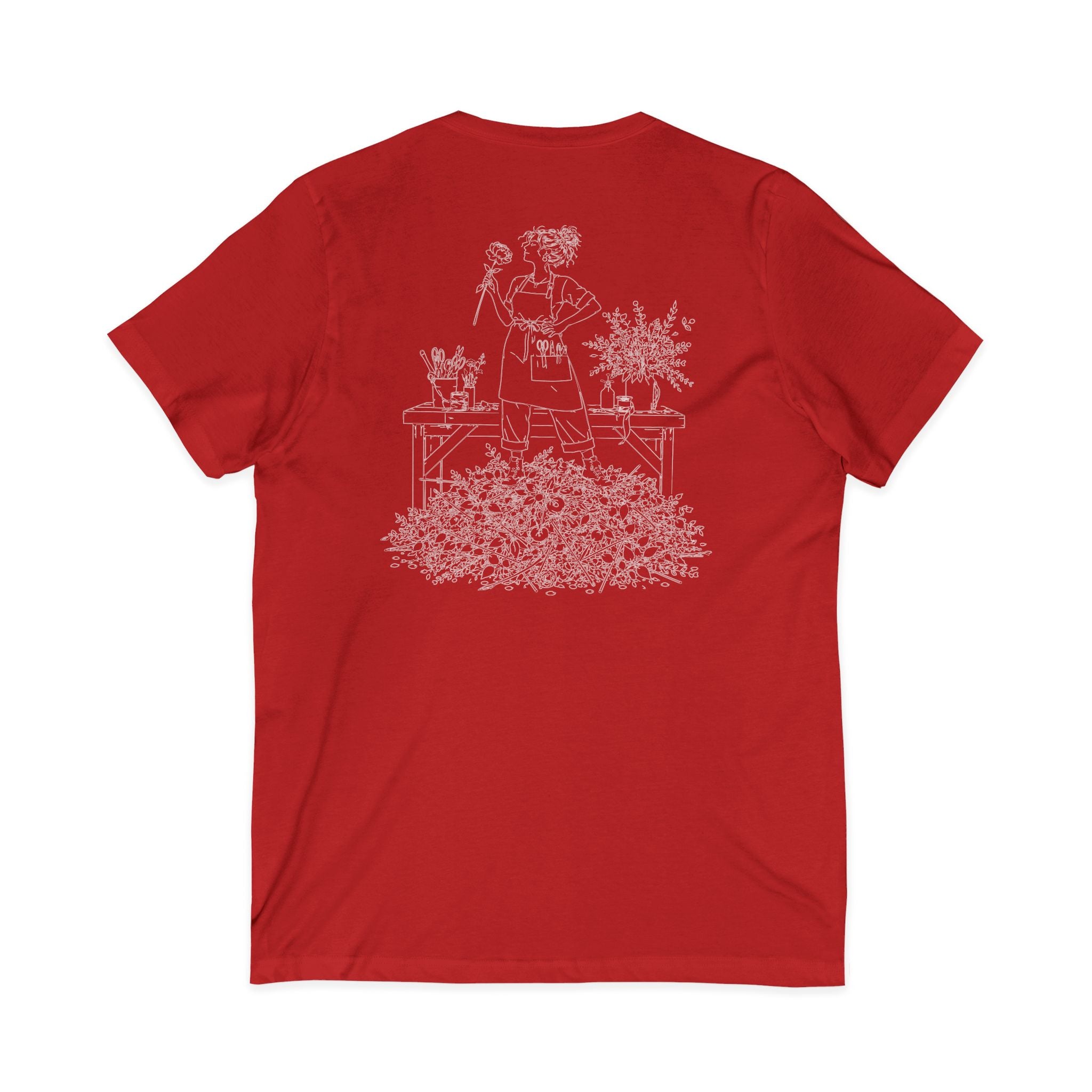 Kat's Florals Creative Disaster - Unisex Jersey Short Sleeve V-Neck Tee