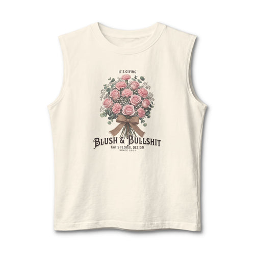 Blush & Bullshit Floral Muscle Tank  - Bouquet Graphic