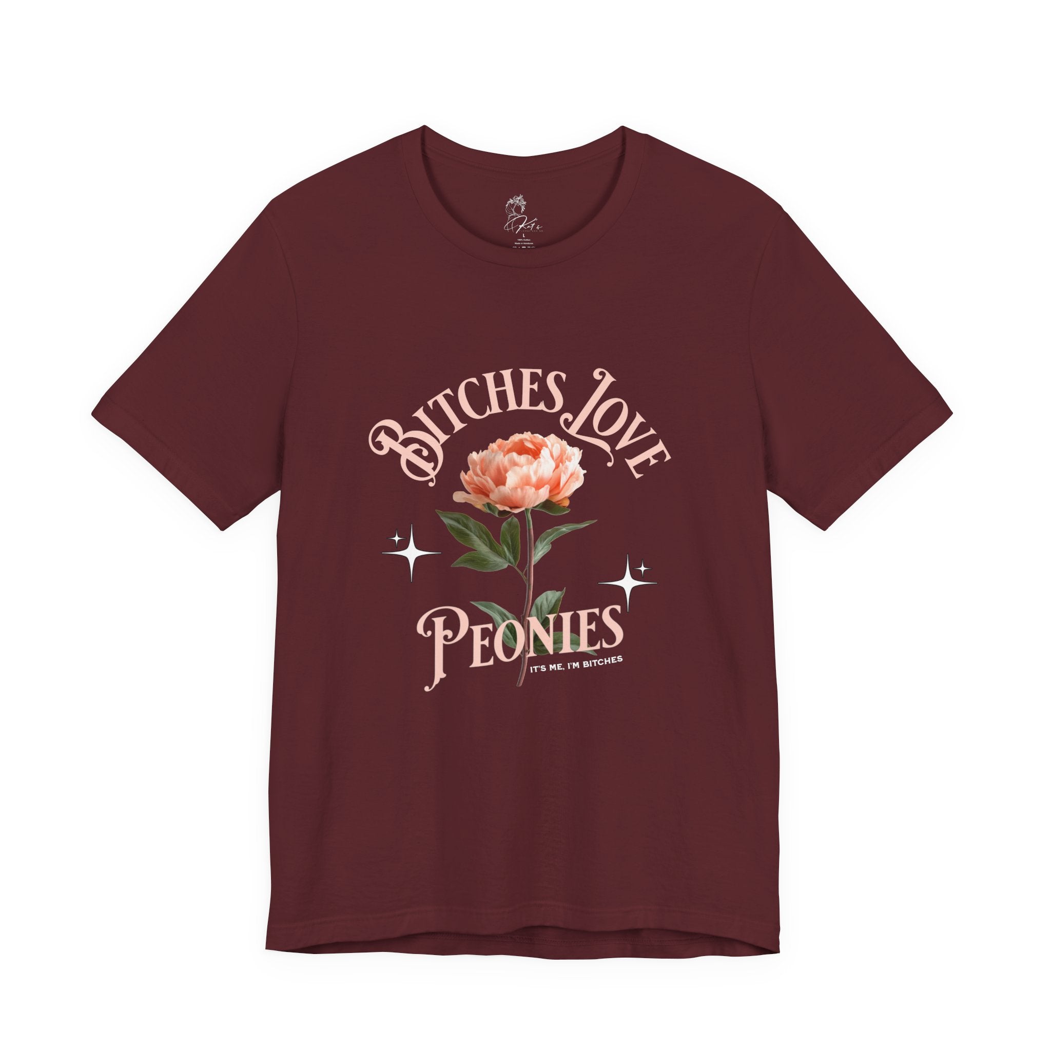 "Bitches Love Peonies" Floral Graphic T-Shirt