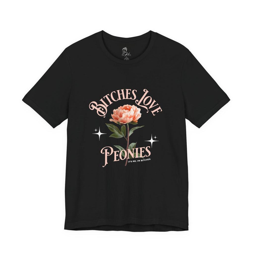 "Bitches Love Peonies" Floral Graphic T-Shirt
