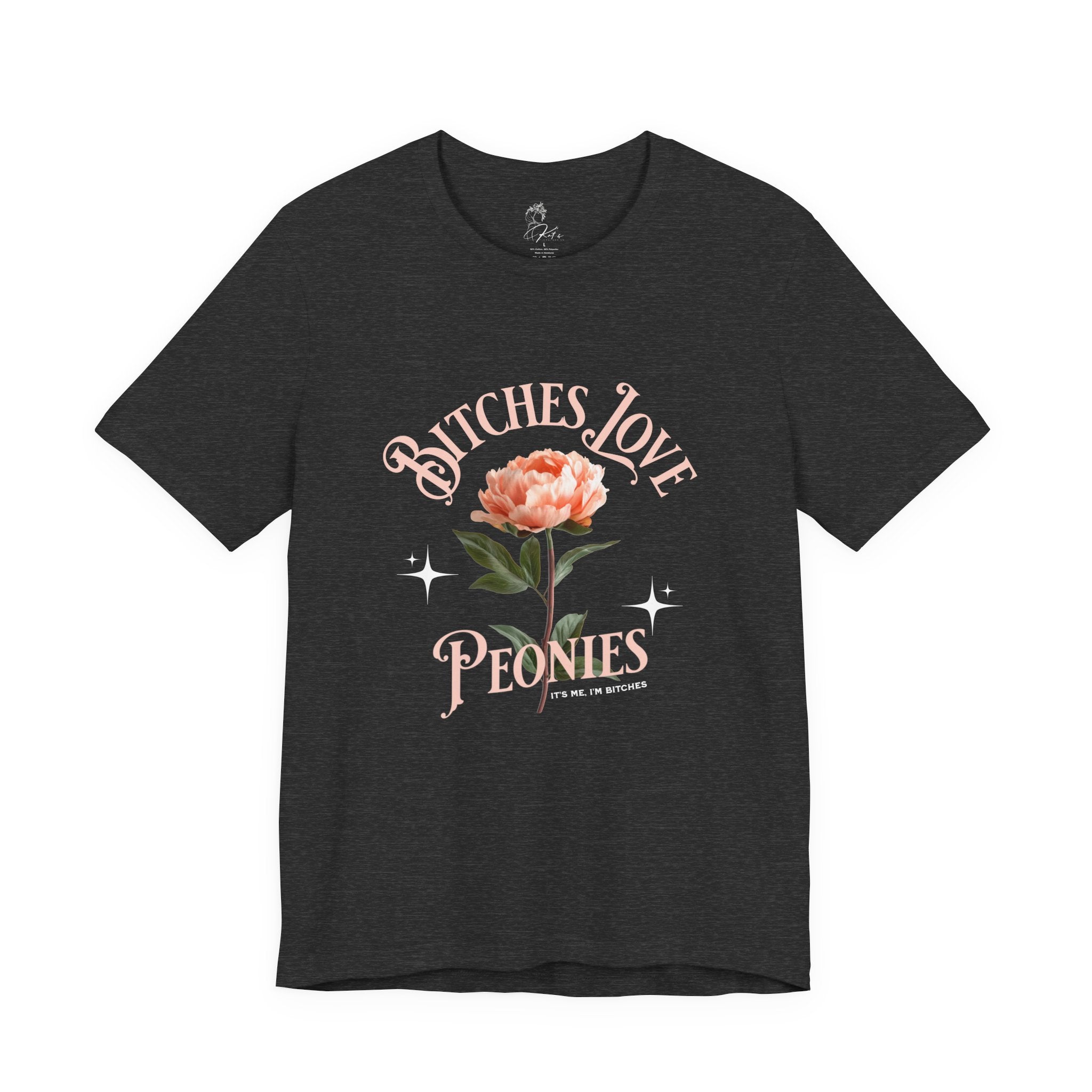 "Bitches Love Peonies" Floral Graphic T-Shirt