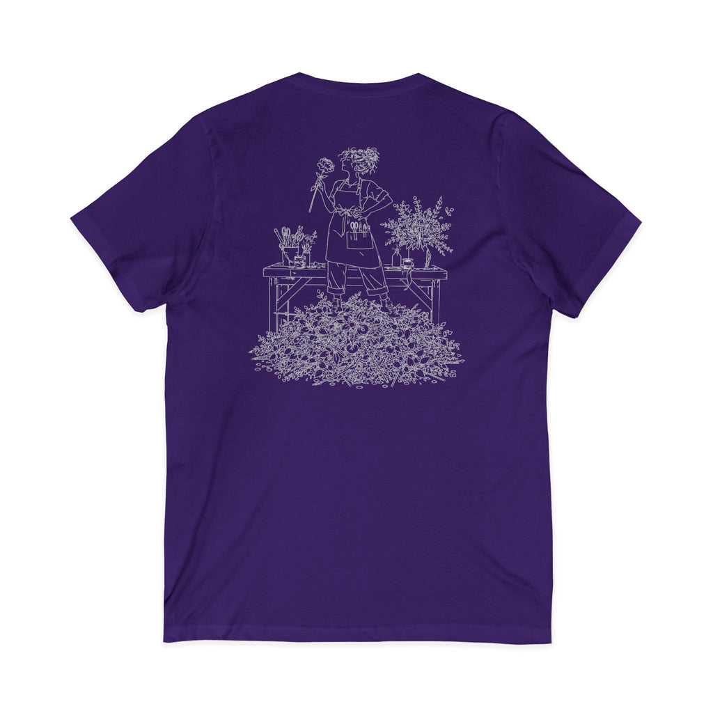 Kat's Florals Creative Disaster - Unisex Jersey Short Sleeve V-Neck Tee