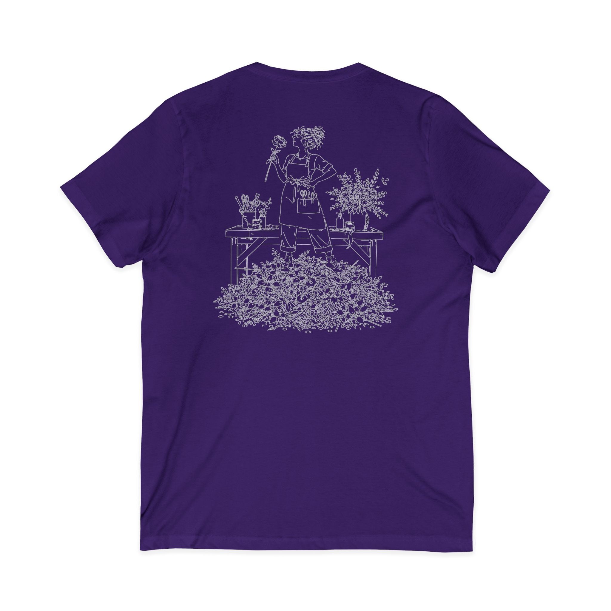 Kat's Florals Creative Disaster - Unisex Jersey Short Sleeve V-Neck Tee