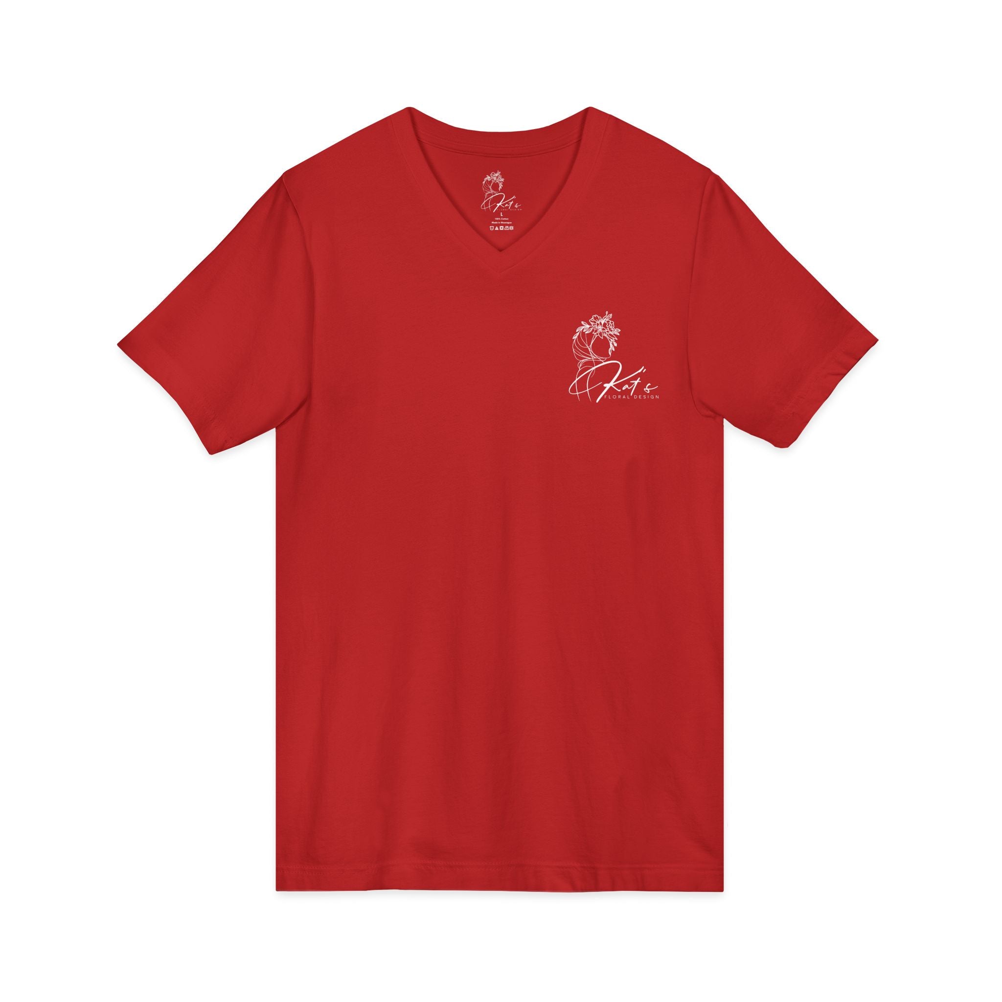 Kat's Florals Creative Disaster - Unisex Jersey Short Sleeve V-Neck Tee