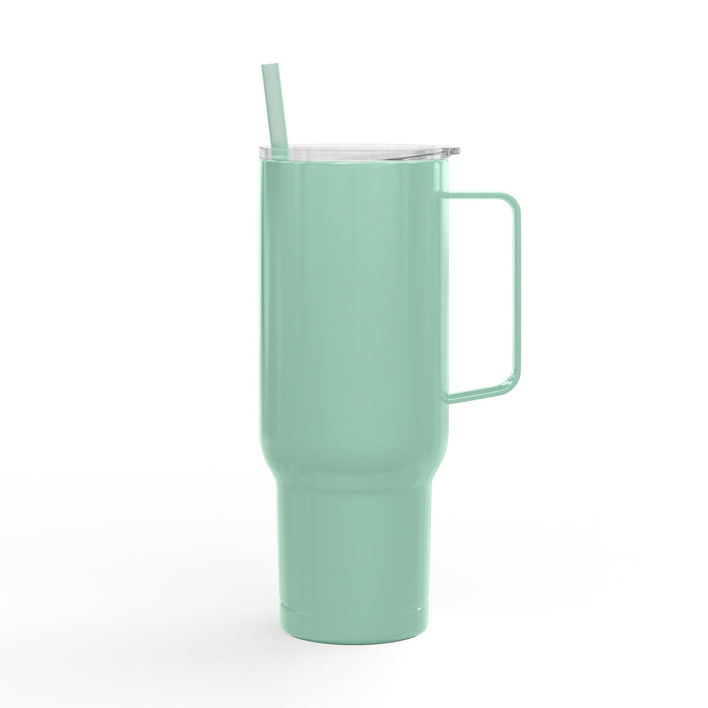 Engraved 40oz Insulated Tumbler — 'Beautifully Broken' Floral Design, Travel Mug with Lid & Straw