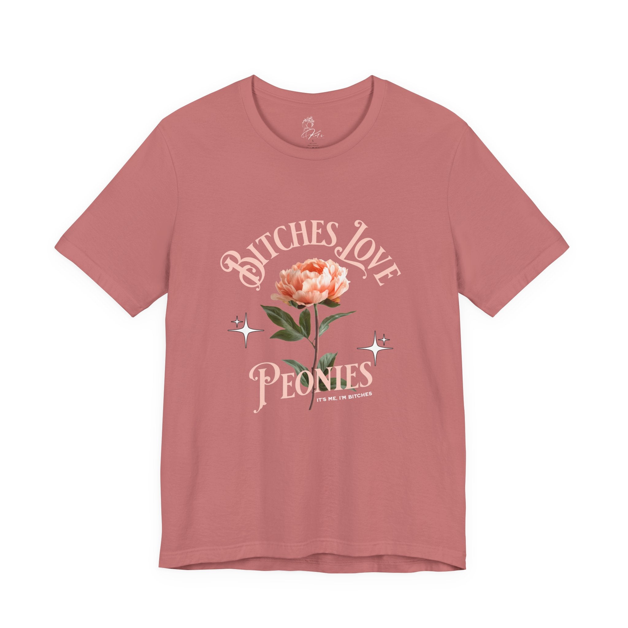 "Bitches Love Peonies" Floral Graphic T-Shirt