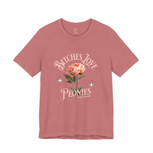 "Bitches Love Peonies" Floral Graphic T-Shirt