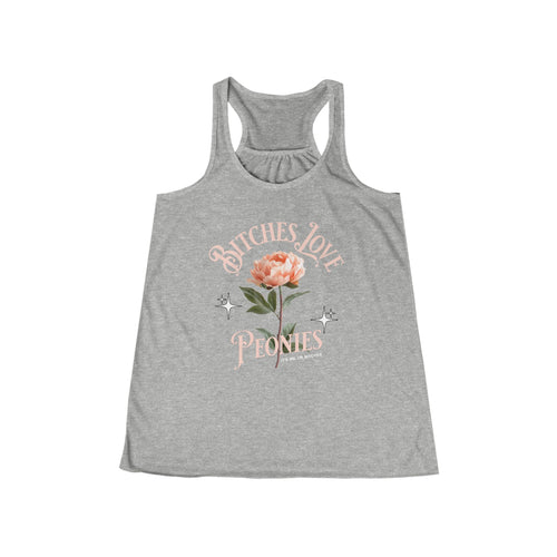 Bitches Love Peonies - Women's Flowy Racerback Tank