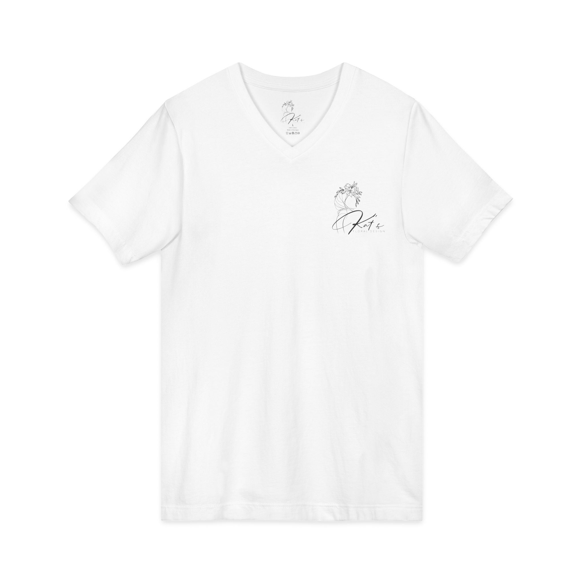Kat's Florals Creative Disaster - Unisex Jersey Short Sleeve V-Neck Tee