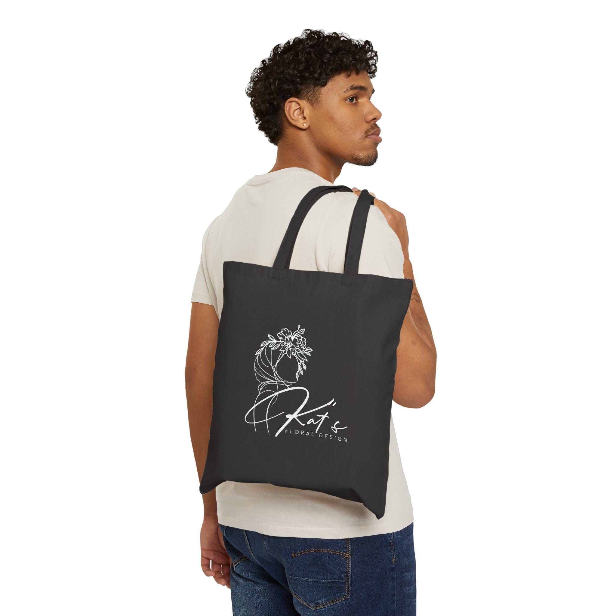 "Bitches Love Peonies" Floral Canvas Tote