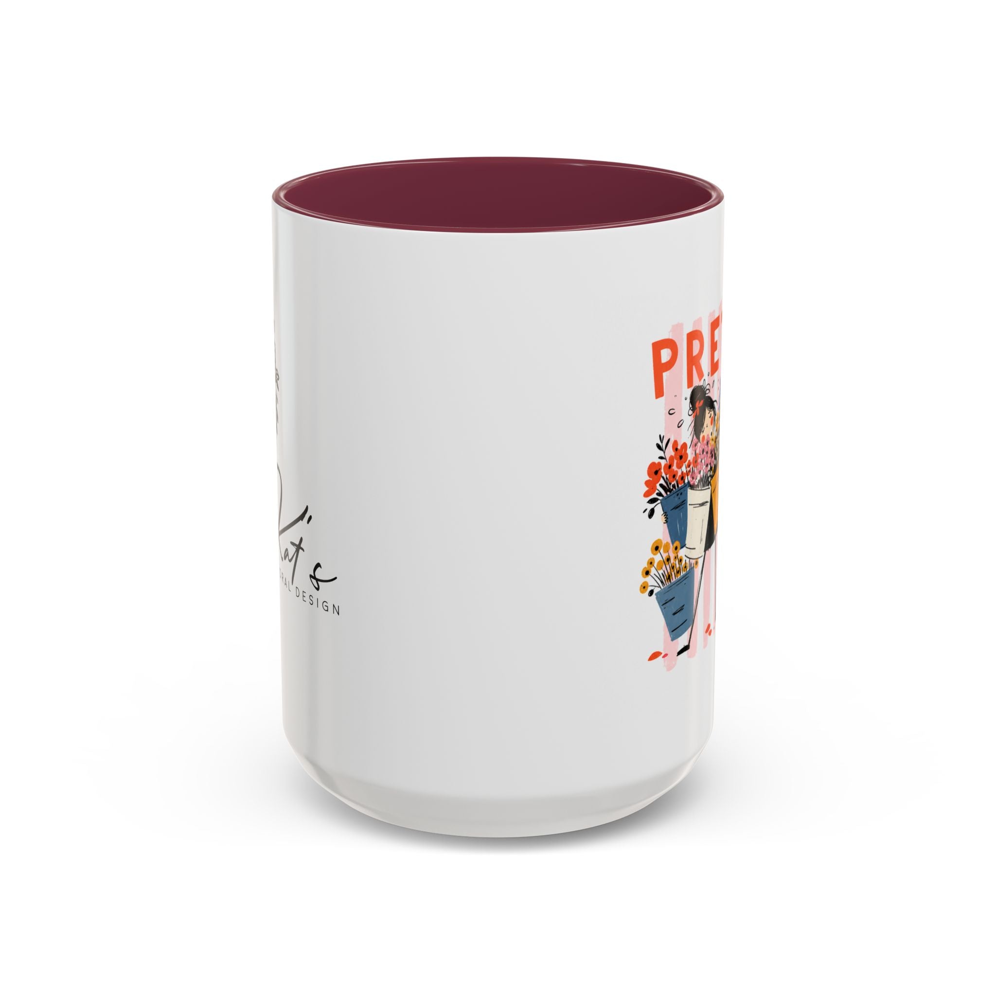 Pretty Is Hard Work - Two-Tone Accent Mug (11oz, 15oz)