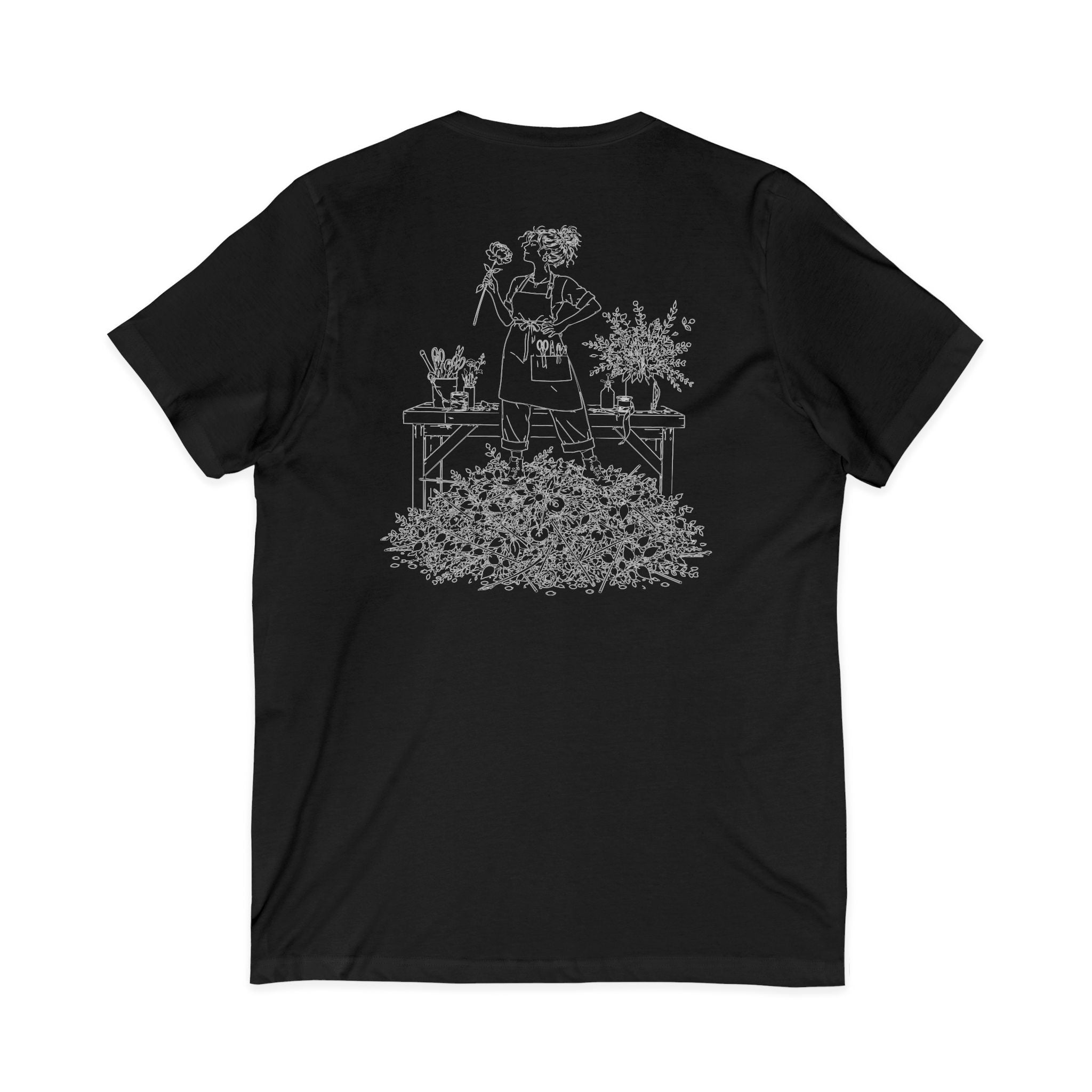 Kat's Florals Creative Disaster - Unisex Jersey Short Sleeve V-Neck Tee
