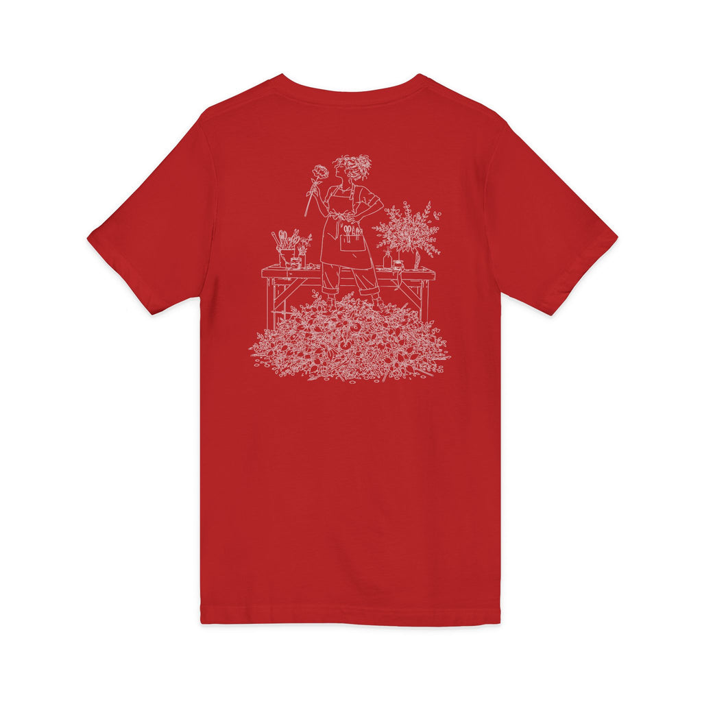 Kat's Florals Creative Disaster - Unisex Jersey Short Sleeve V-Neck Tee