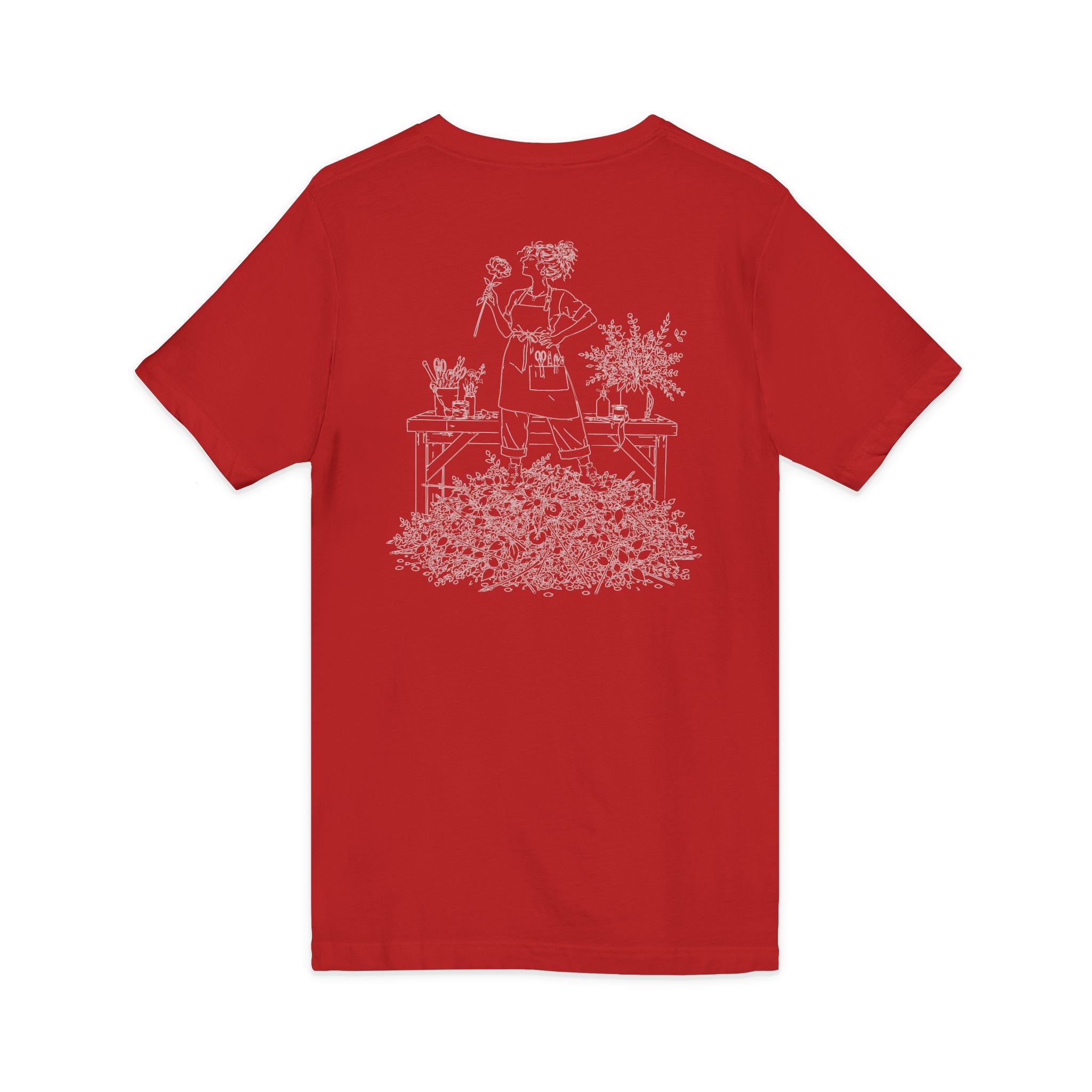 Kat's Florals Creative Disaster - Unisex Jersey Short Sleeve V-Neck Tee